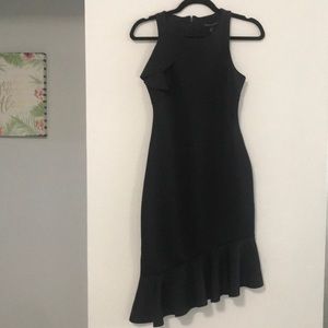 Black midi cocktail dress sz 0P